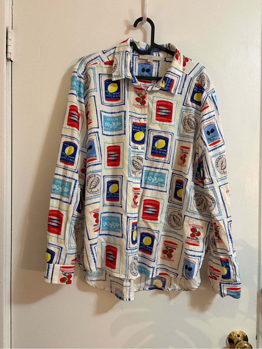 LOFT White Multicolor Printed Lightweight Shirt Jacket